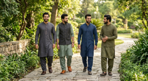 Men’s Shalwar Qameez with Waistcoat / شلوار قميص مع صديري رجالي