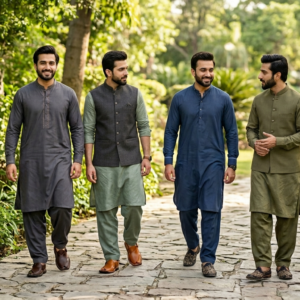 Men's Shalwar Qameez with Waistcoat / شلوار قميص مع صديري رجالي